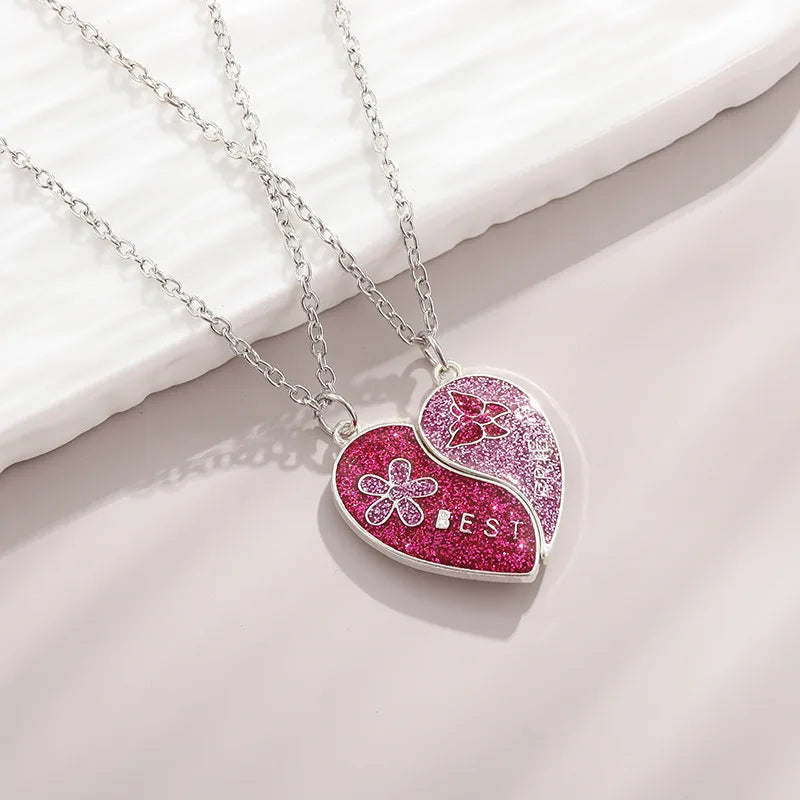 Magnetic Heart Sequin Necklace Set | Collana Cuore Magnetico 2-Pezzi | LoveDrop