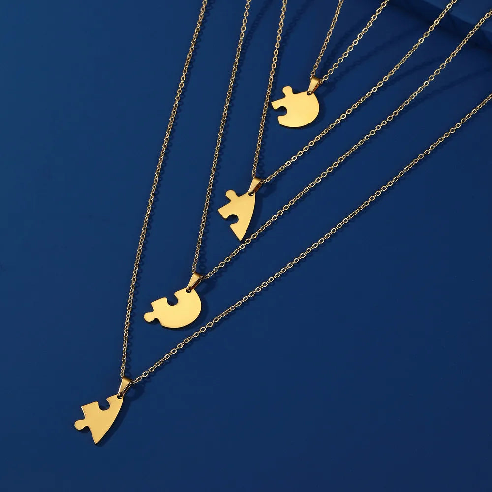 Set Collane Puzzle Cuori • Best Friend & Family • Acciaio Inox | LoveDrop™ Italia