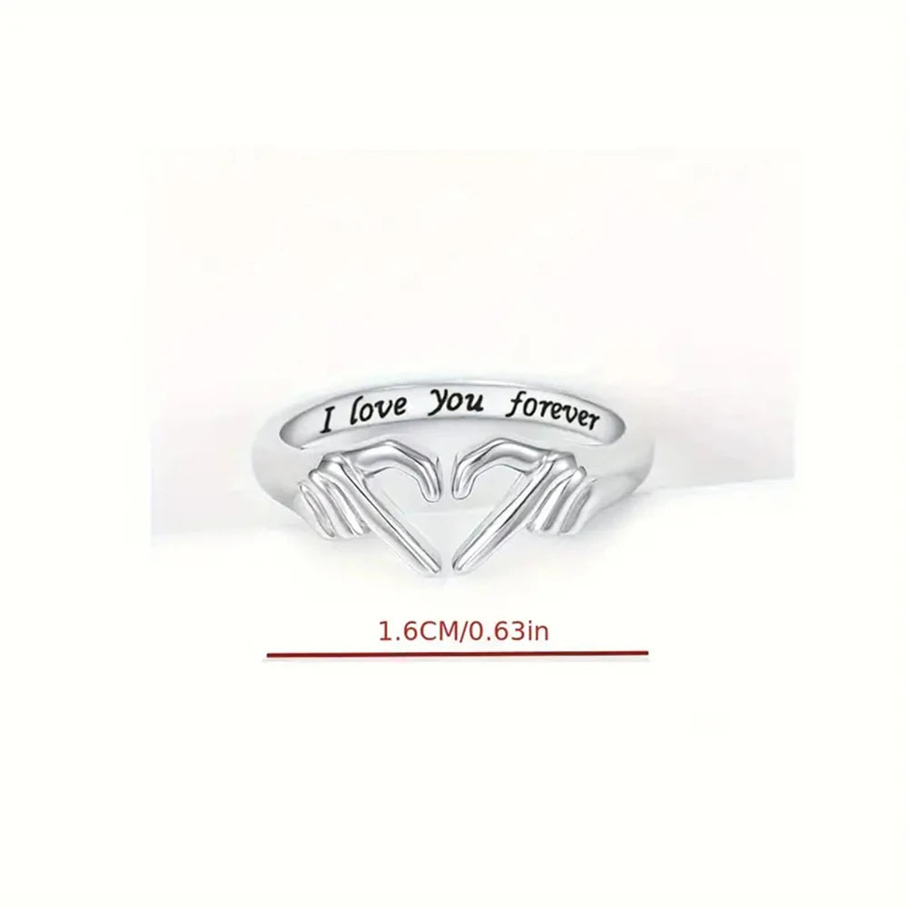 Anello di Coppia “I Love You Forever” | Gesto Romantico Aperto