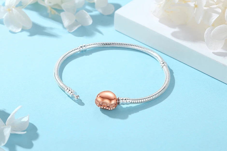 Bracciale 925 Sterling Silver – Snake Chain con Charm Cuore