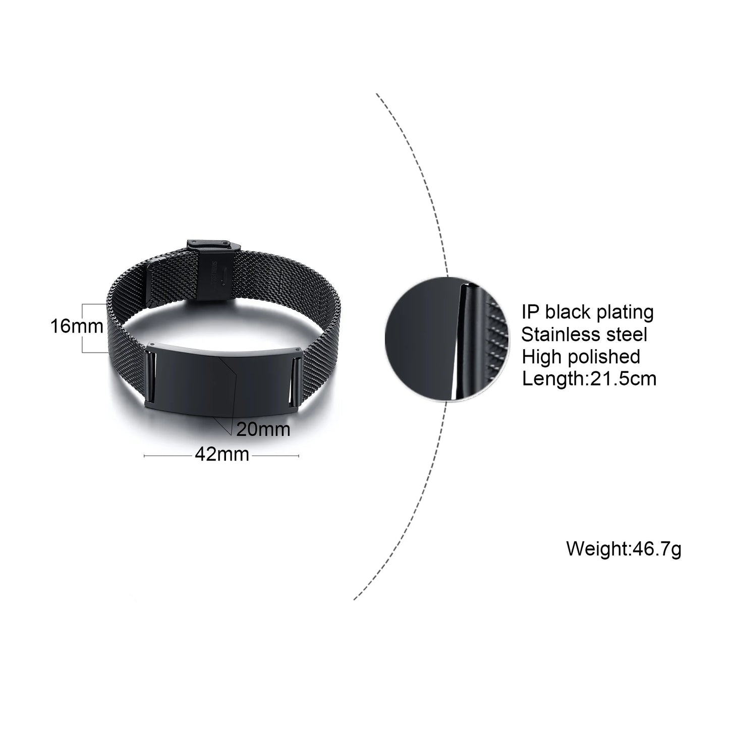 Bracciale Personalizzato – Mesh in Acciaio Regolabile