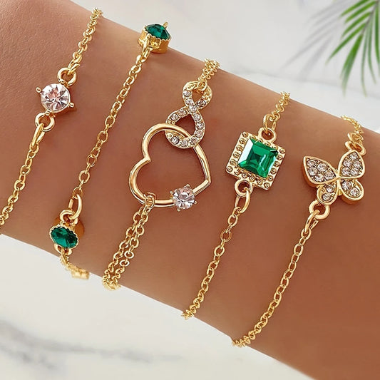 Set Bracciali Vintage 5 Pezzi – Brillanti, Infinity & Geometrici | Regalo Elegante