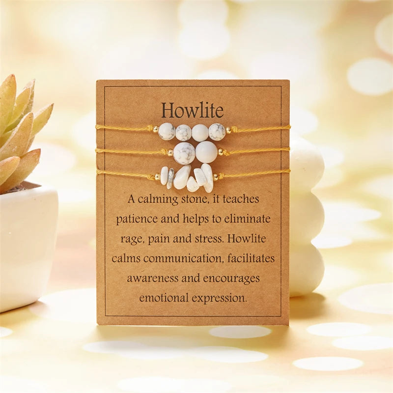 Bracciale Distanza Famiglia – Set 3 in Pietra Naturale