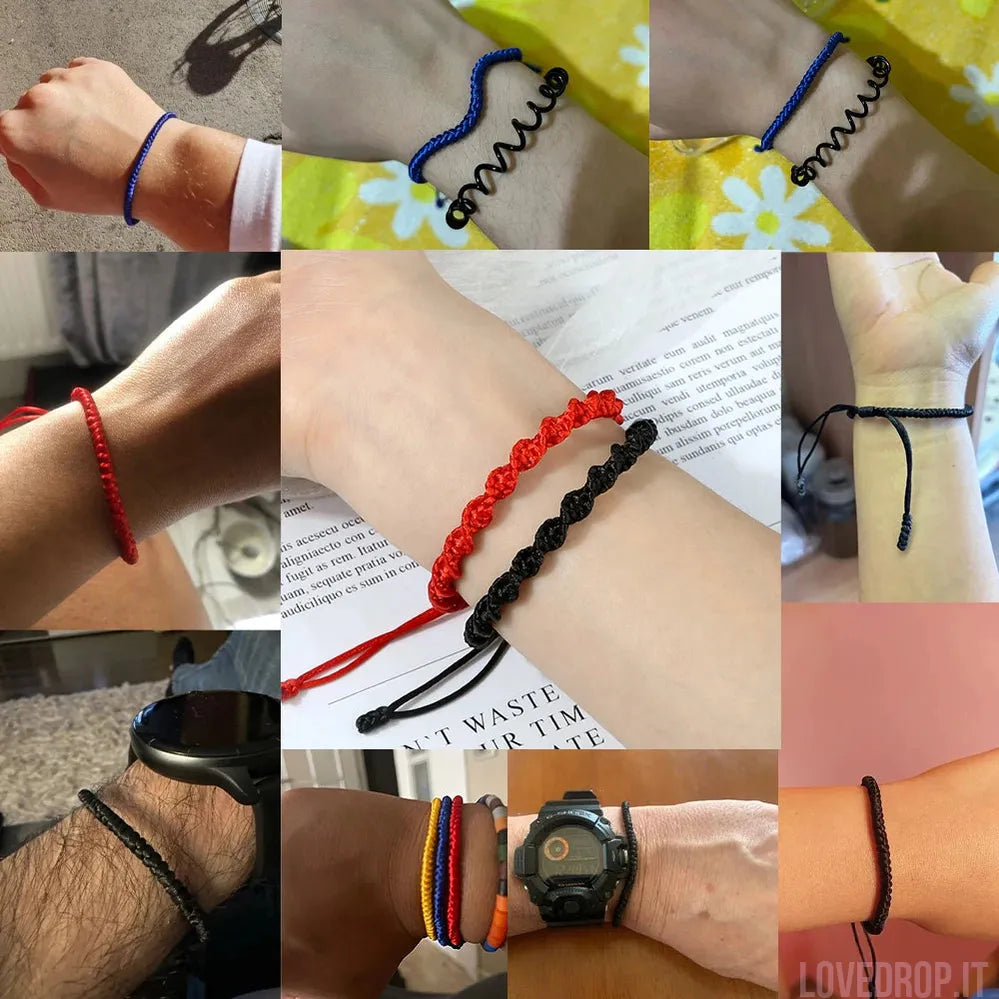 Bracciale Nodo Fortunato Multicolor – Intrecciato a Mano Regolabile
