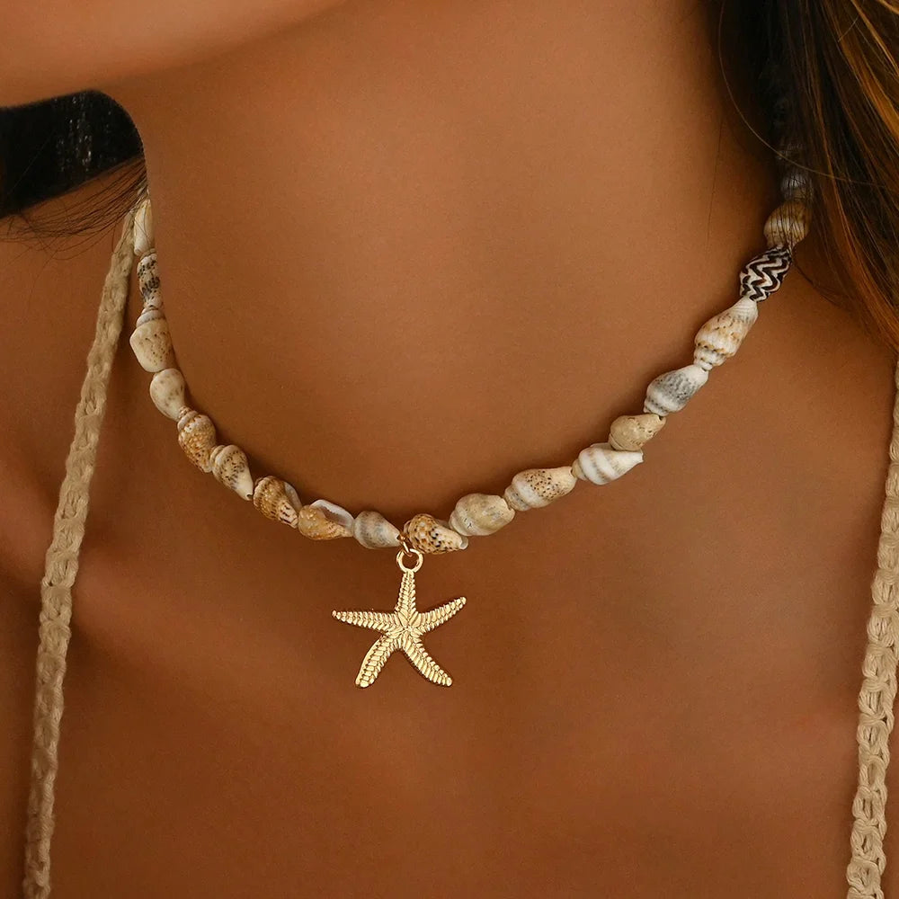 Collana Choker con Conchiglia Naturale • Perline Oceaniche • Stile Estivo Fashion | LoveDrop™ Italia