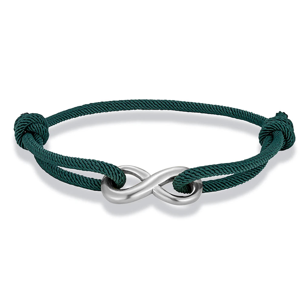 Bracciale Minimal Infinito – Acciaio Inossidabile & Cordino Regolabile