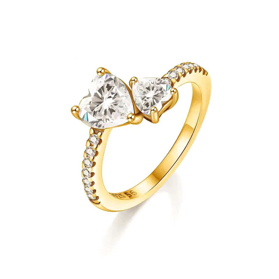 Anello di Coppia 925 Silver | Fiocco Rosa & Cuore Cristallo 2025