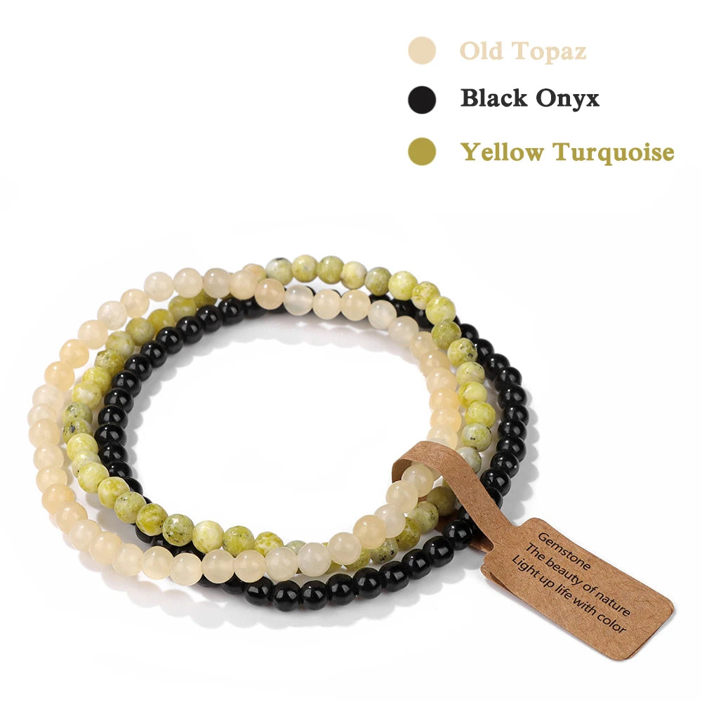 Set Bracciali Pietre Naturali Verdi – Moss Agate & Onyx 3 Pezzi