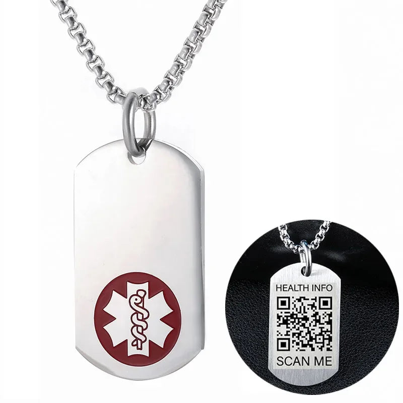 Collana Medical Alert ID • QR Code ICE Personalizzato • Acciaio | LoveDrop™ Italia