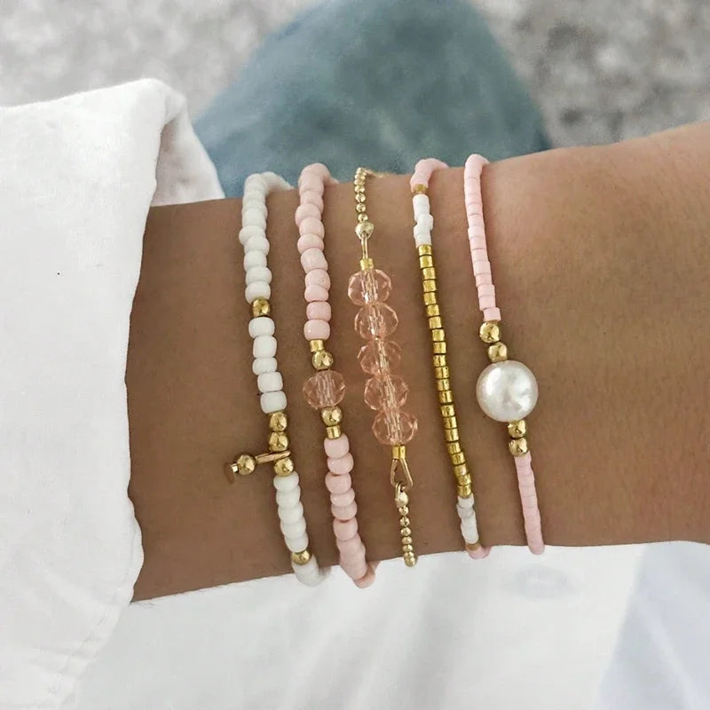 Set Bracciali Donna Nero – Boho Multistrato Handmade