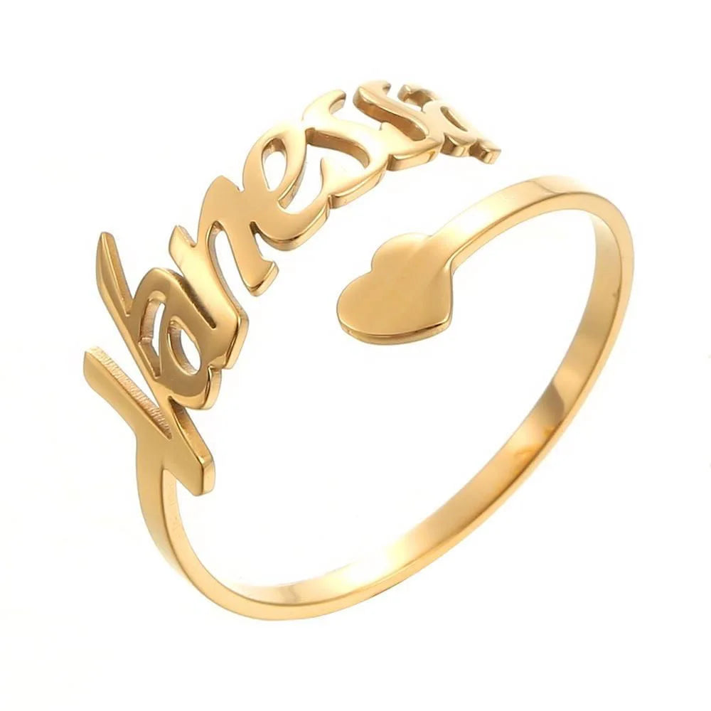 Anello Nome Personalizzato | Cuore & Promessa d’Amore