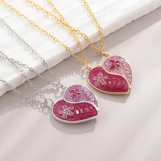 Magnetic Heart Sequin Necklace Set | Collana Cuore Magnetico 2-Pezzi | LoveDrop