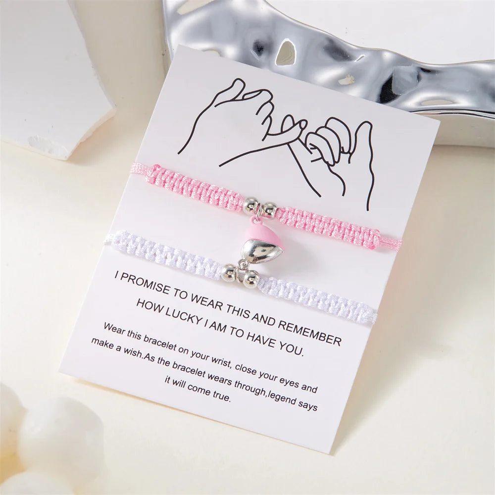 Bracciale di Coppia Magnetico – Cuore Intrecciato