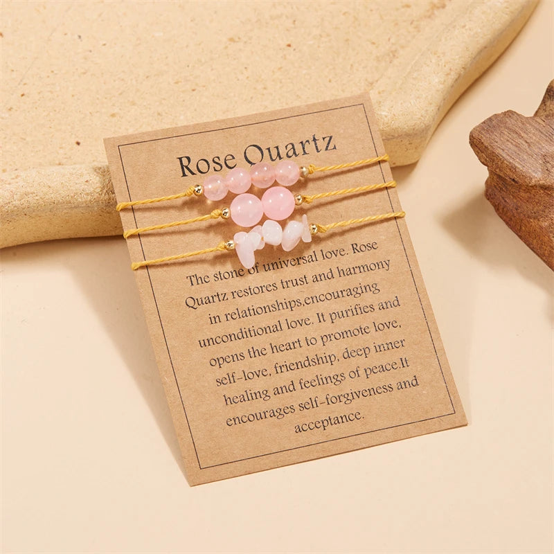 Bracciale Distanza Famiglia – Set 3 in Pietra Naturale