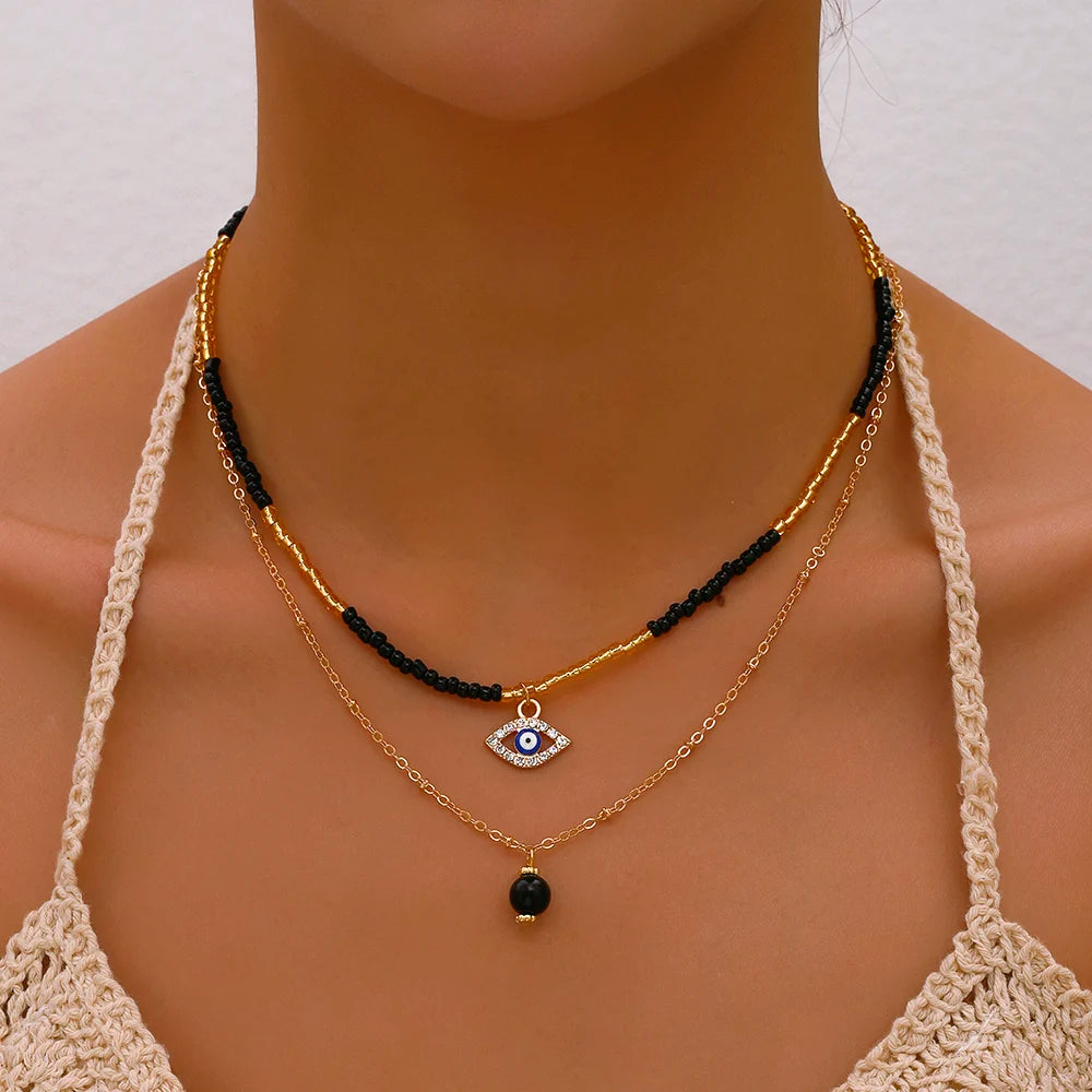 Collana Bohemia Multistrato Handmade • Perline Colorate & Cristallo • Stile Estivo Fashion | LoveDrop™ Italia