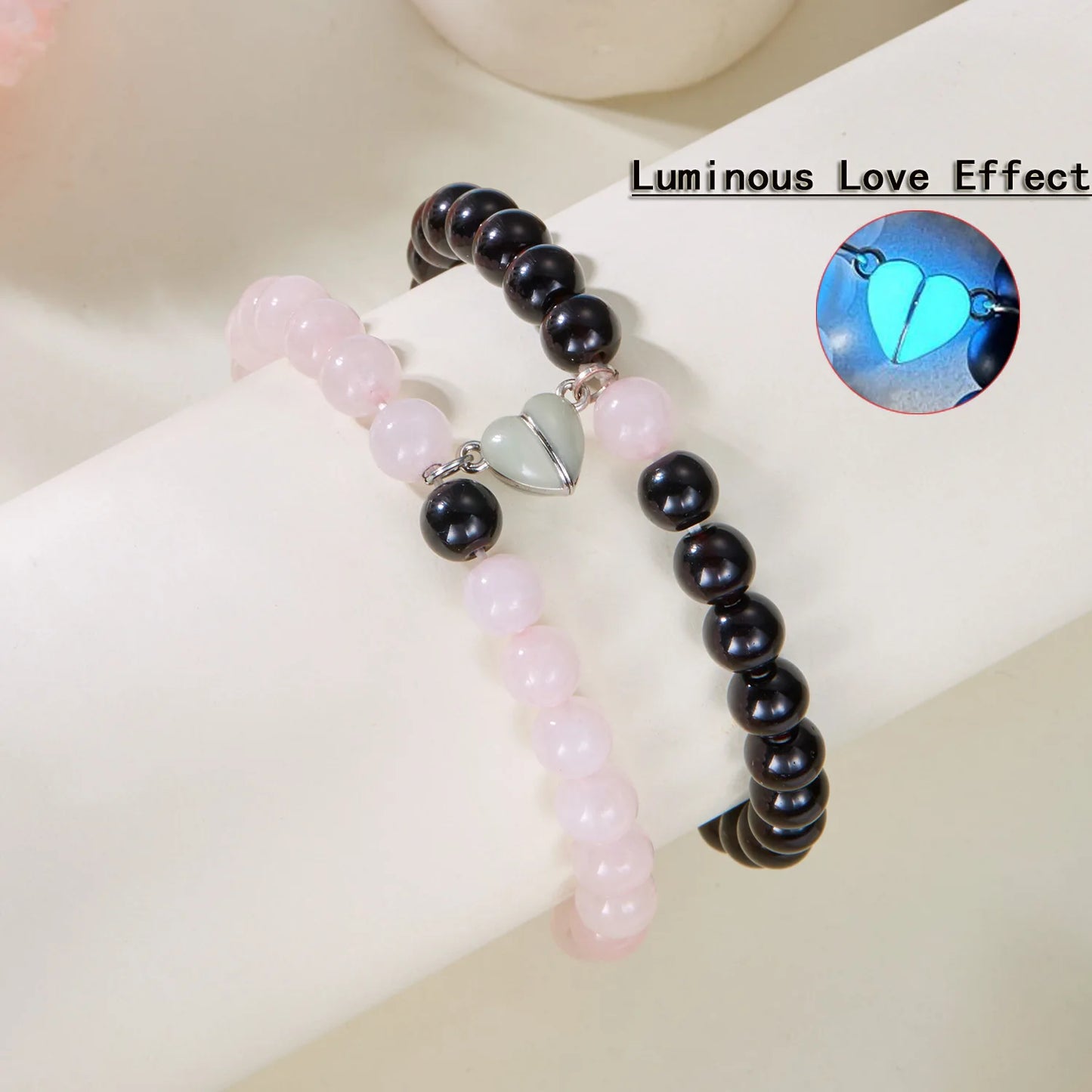 Bracciale di Coppia Magnetico Luminoso – Cuore che Brilla