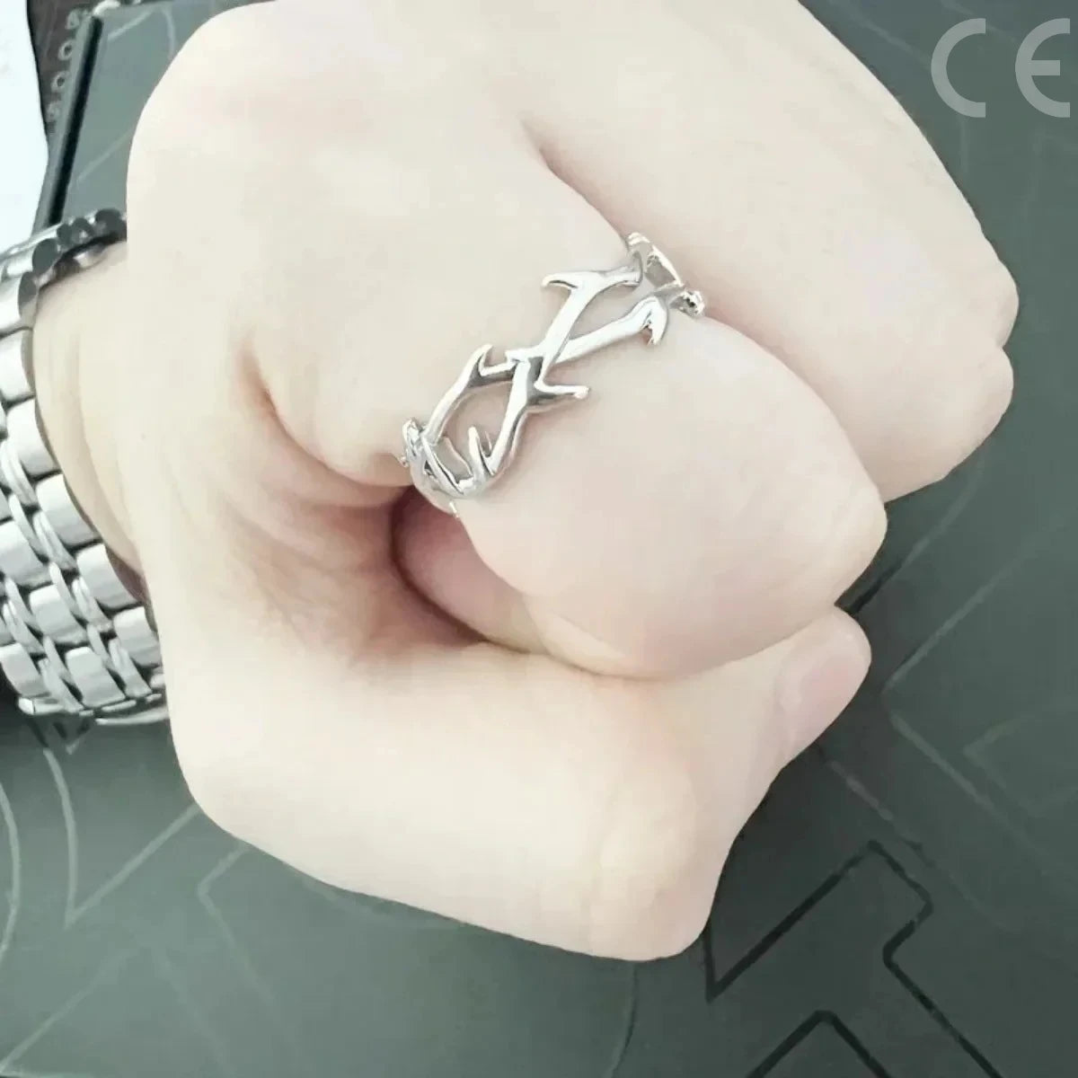 Anello di Coppia Minimal Punk | Acciaio Inossidabile Regolabile