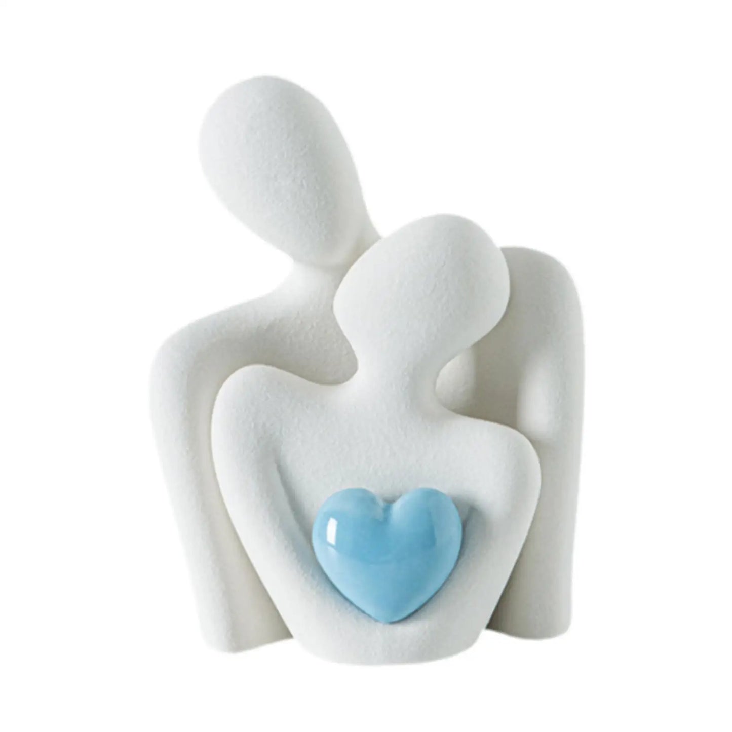 Statua Astratta in Ceramica “Coppia che si Abbraccia” – Decorazione Romantica per Casa e Regalo Anniversario