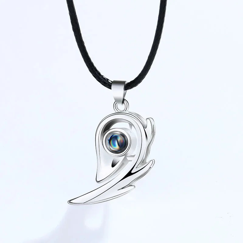 Collana Coppia Magnetica “I Love You” 100 Lingue | Proiezione Cuore Acciaio Inossidabile