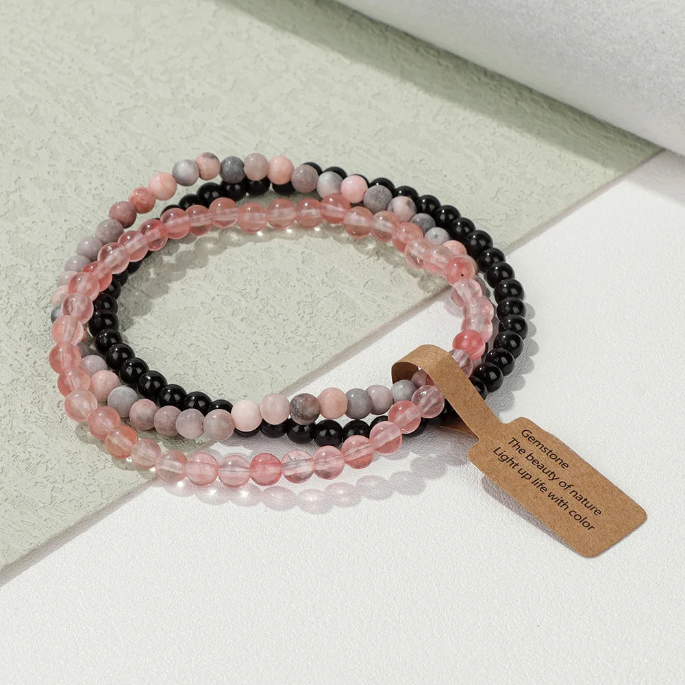 Set Bracciali Pietre Naturali Verdi – Moss Agate & Onyx 3 Pezzi