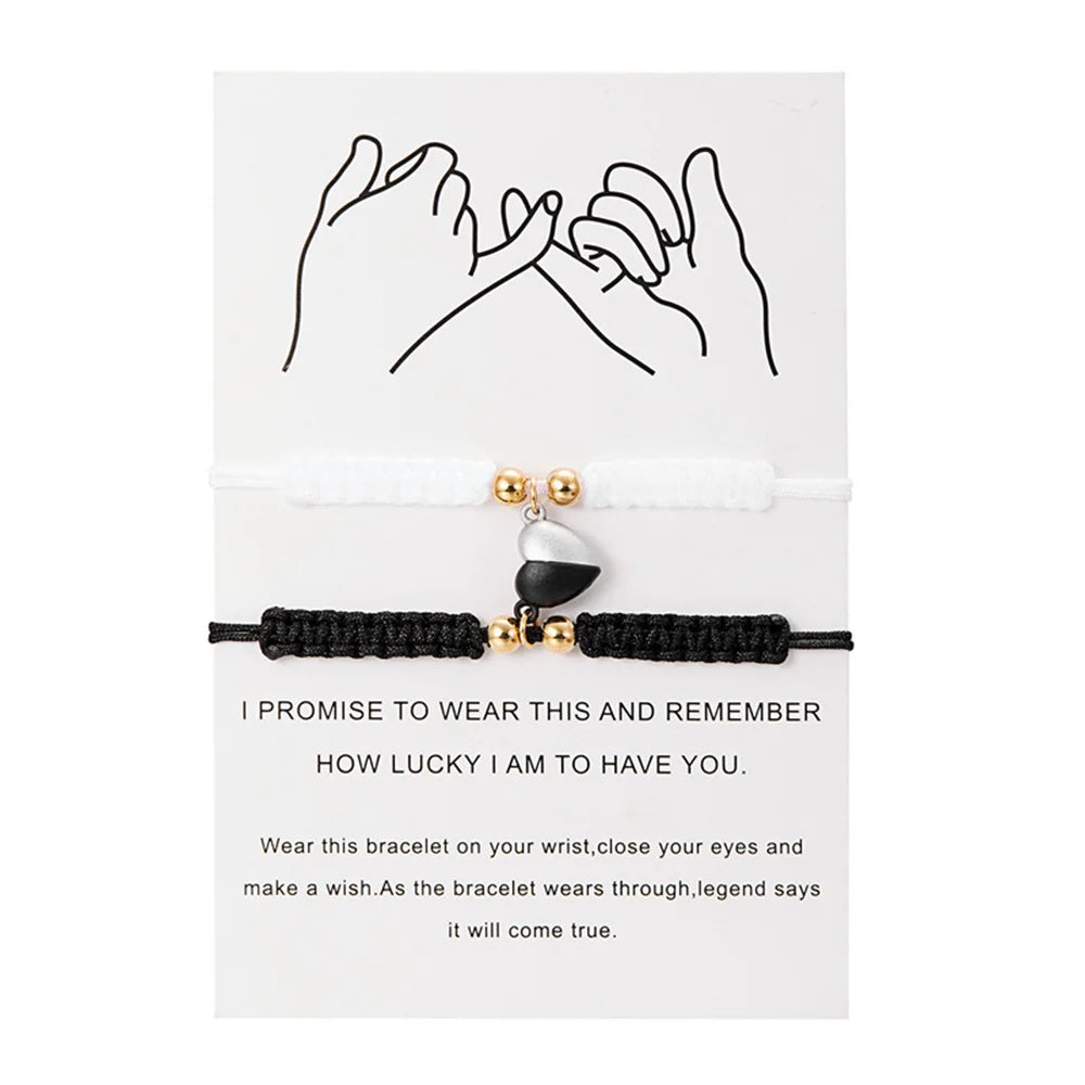 Bracciale di Coppia Magnetico – Cuore Intrecciato