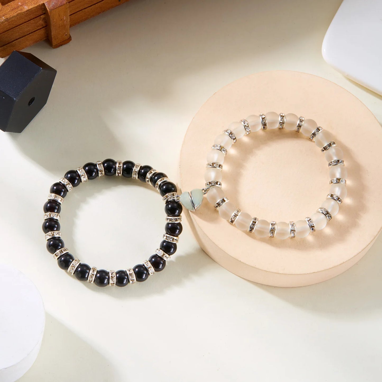 Bracciale di Coppia Magnetico Luminoso – Cuore che Brilla