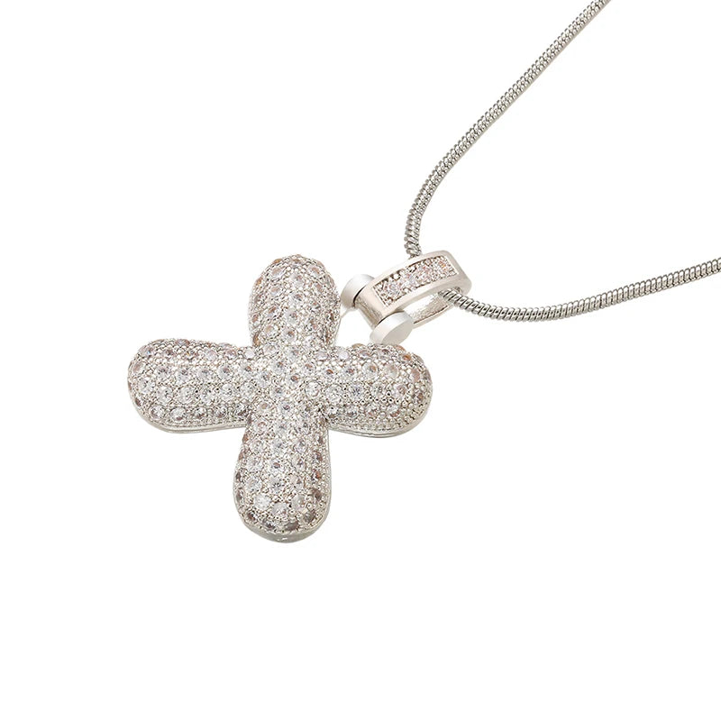Collana Iniziale Bubble con Zirconi CZ • Silver Color • Lettera A–Z • Eleganza Personalizzata | LoveDrop™ Italia