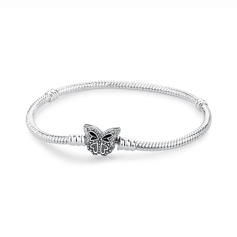 Bracciale 925 Sterling Silver – Snake Chain con Charm Cuore
