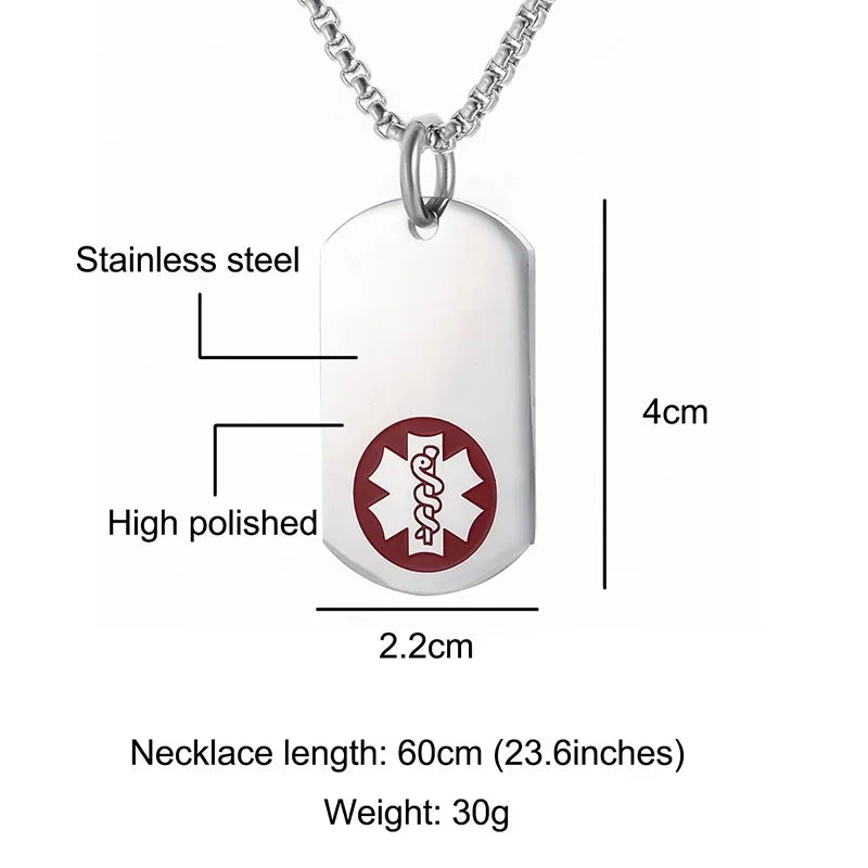 Collana Medical Alert ID • QR Code ICE Personalizzato • Acciaio | LoveDrop™ Italia
