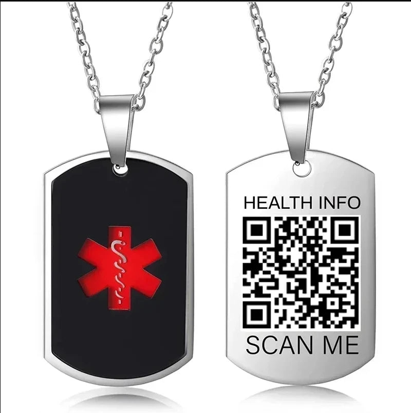 Collana Medical Alert ID • QR Code ICE Personalizzato • Acciaio | LoveDrop™ Italia