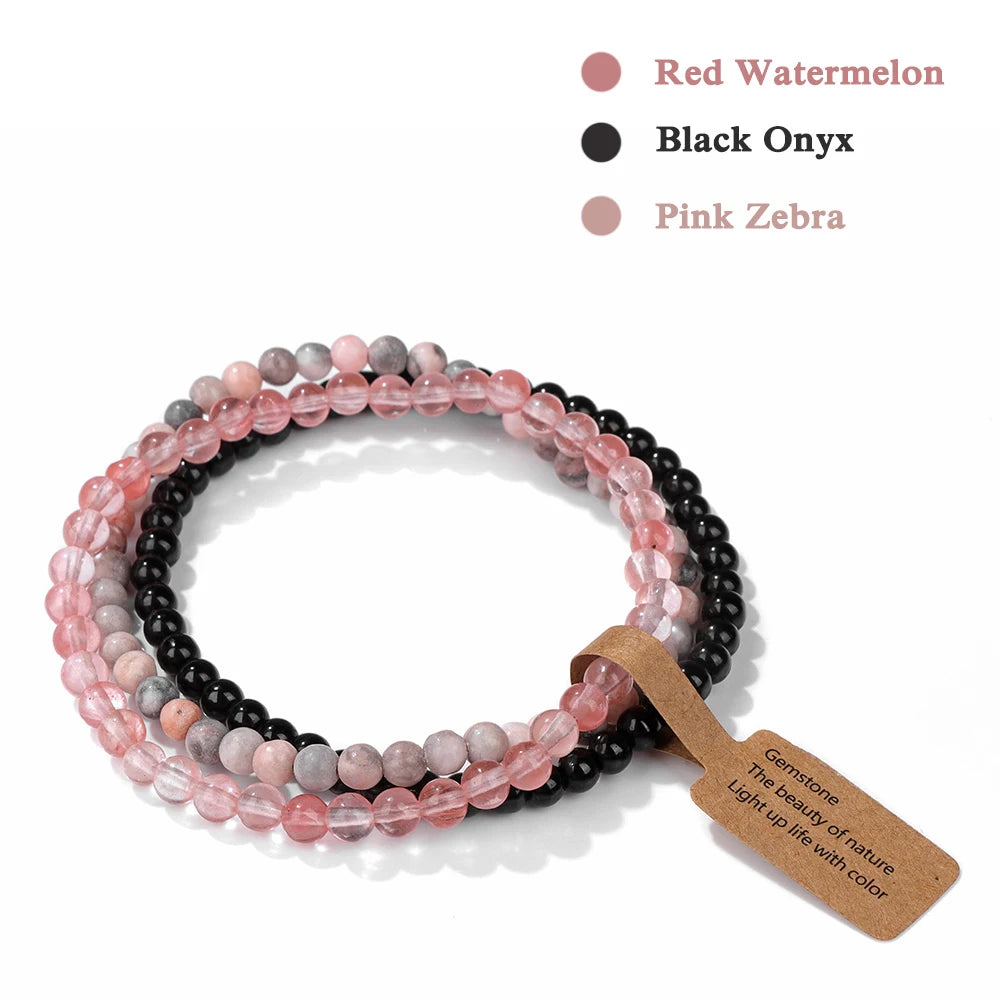 Set Bracciali Pietre Naturali Verdi – Moss Agate & Onyx 3 Pezzi