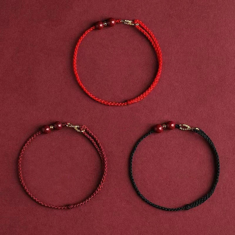 Bracciale Intrecciato Portafortuna – Infinito & Perla Rossa