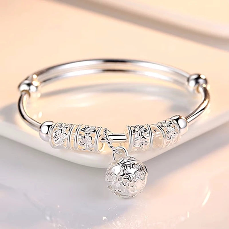 Bracciale in Argento 925 con Campanelli Cavi – Elegante, Regolabile, Perfetto per Regali Speciali