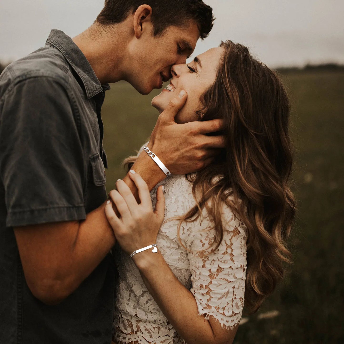 Bracciale Promessa d’Amore – Catena Figaro con Ciondolo Cuore