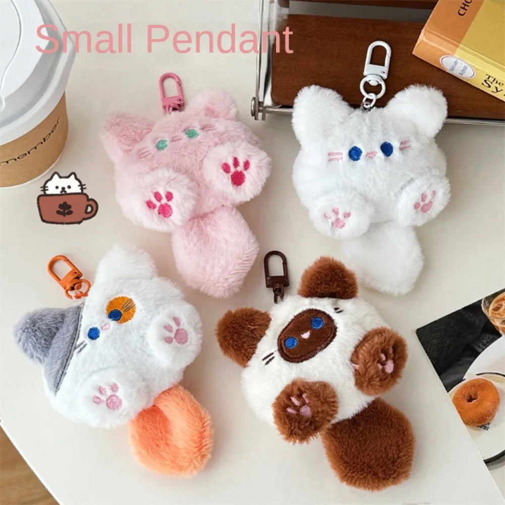 Ciondolo Gatto Peluche Carino | Portachiavi Decorativo per Zaino & Borsa