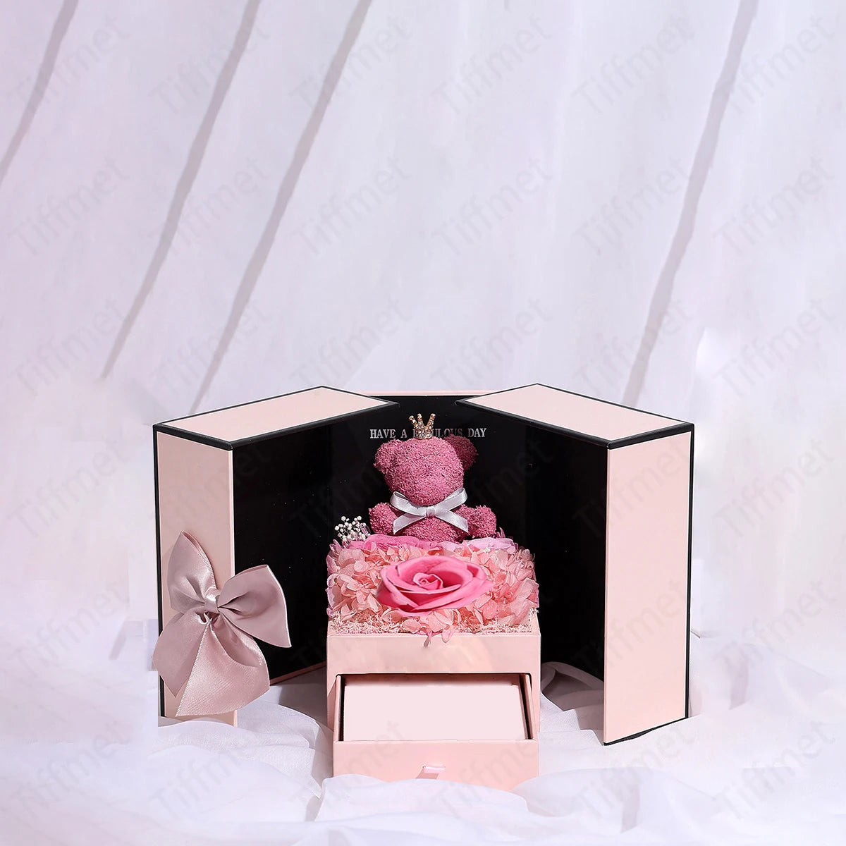 Collana "Ti Amo per Sempre" con Orsetto & Rosa in Box Regalo