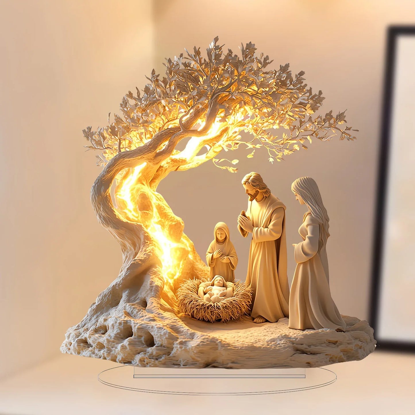 Decorazione Acrilica “Jesus & Tree of Life” — Ornament da Tavolo 2026