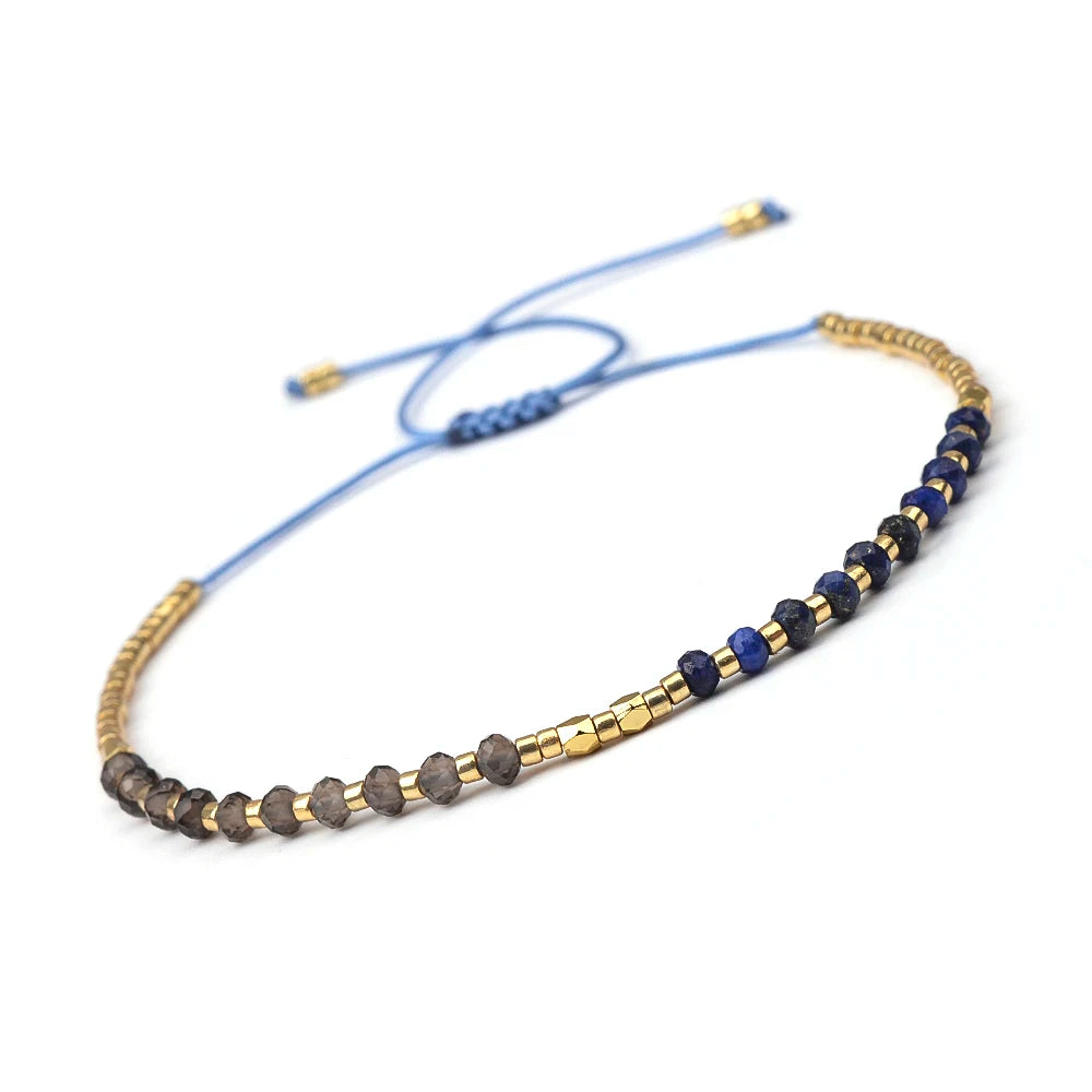 Bracciale Sottile 2x3mm in Pietra Naturale – Unisex Regolabile