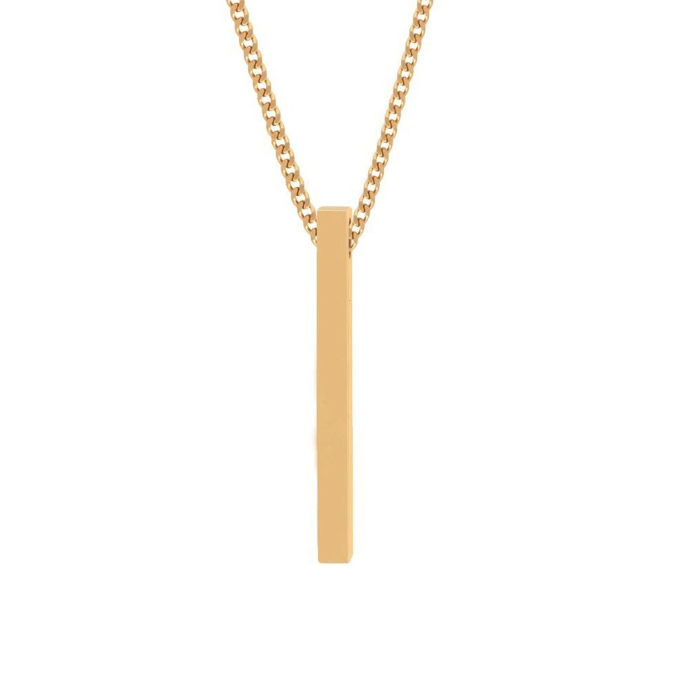 Collana Barra Personalizzata • Nome / Data / Coordinate Incise • Acciaio Inossidabile Unisex | LoveDrop™ Italia