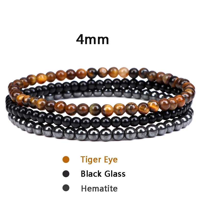 Bracciale di Coppia Distanza – Set 3 Pietre Naturali