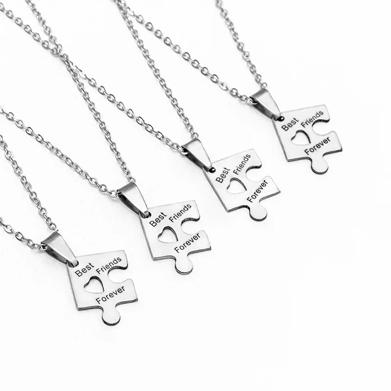 Set 4 Collane BFF Puzzle • Best Friends Forever • Acciaio Inox | LoveDrop™ Italia