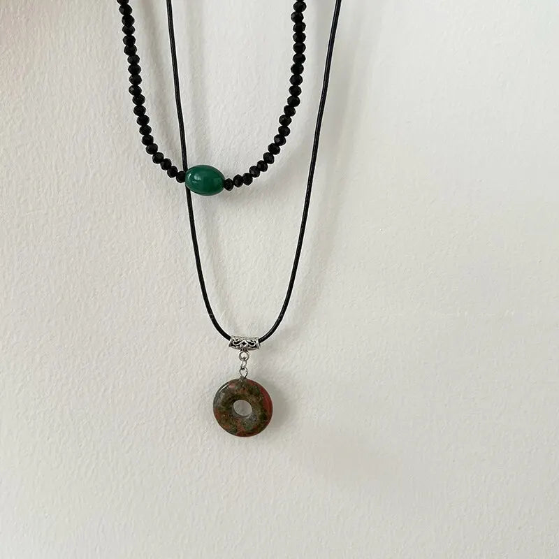 Set 2 Collane Peace Buckle Vintage • Pietre Naturali • Stile Cinese • Unisex | LoveDrop™ Italia