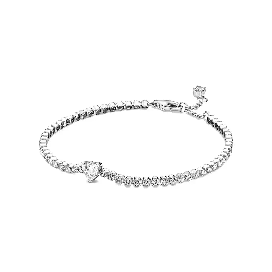 Bracciale Argento 925 con Zirconi Colorati – Heart Disc Regolabile
