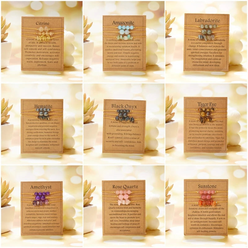 Bracciale Distanza Famiglia – Set 3 in Pietra Naturale