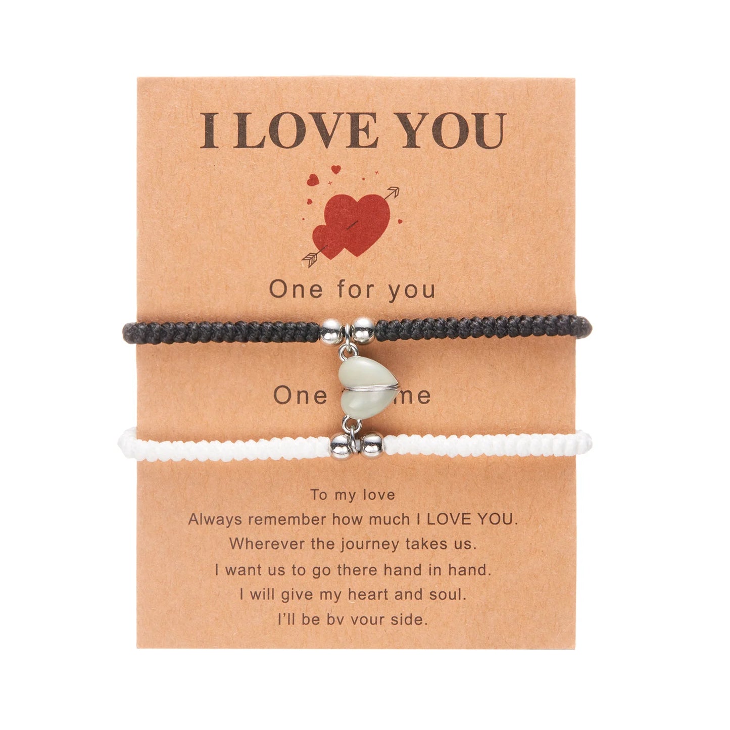 Bracciali Portafortuna Rossi – Cuore Magnetico Intrecciato Coppia