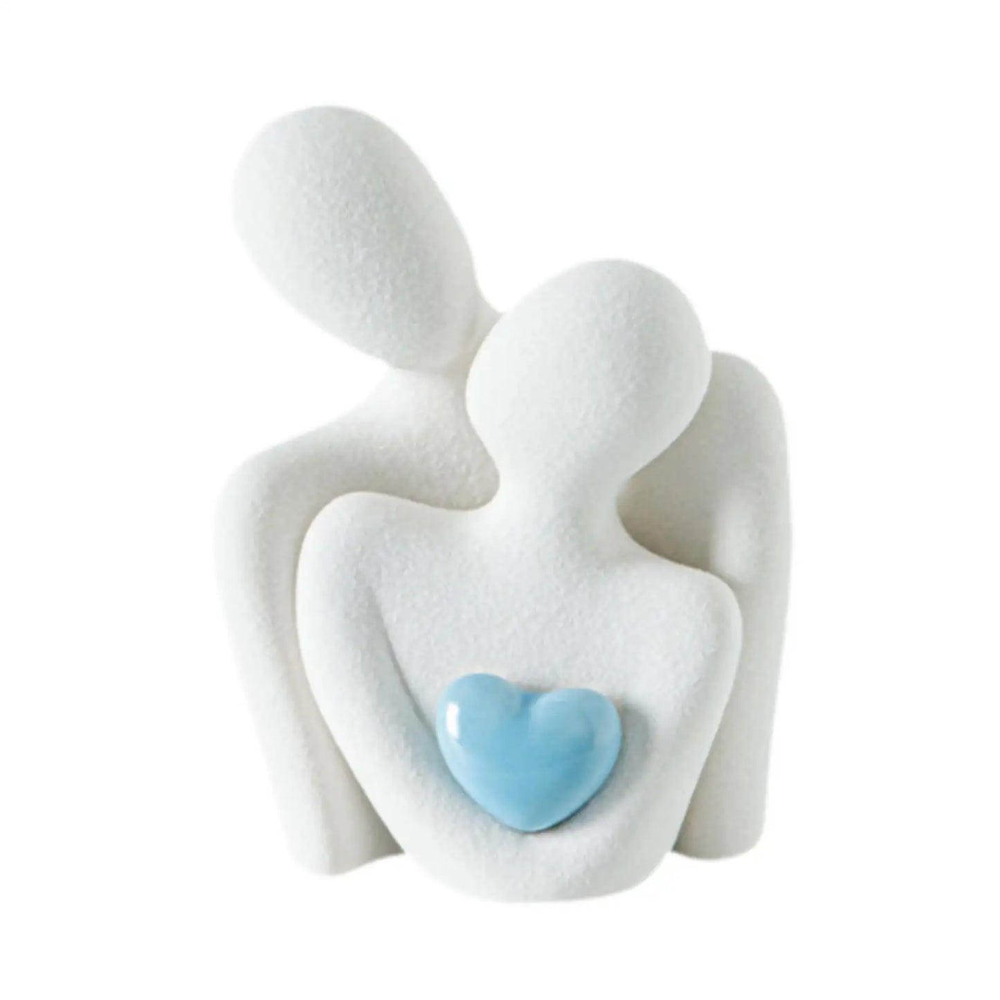 Statua Astratta in Ceramica “Coppia che si Abbraccia” – Decorazione Romantica per Casa e Regalo Anniversario