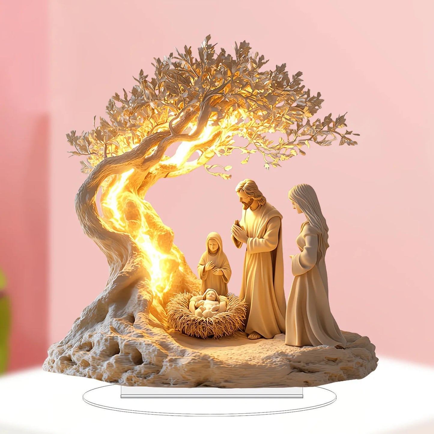 Decorazione Acrilica “Jesus & Tree of Life” — Ornament da Tavolo 2026