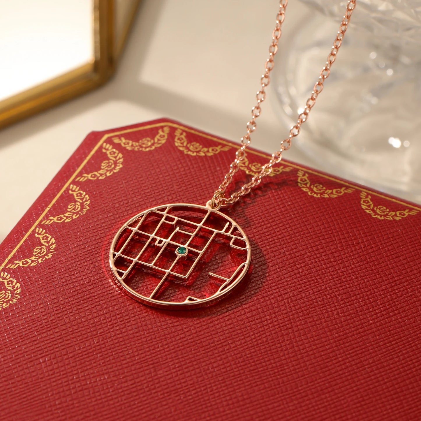 Collana Mappa del Primo Incontro • Coordinate GPS Personalizzate & Birthstone • Ricordo d’Amore | LoveDrop™ Italia