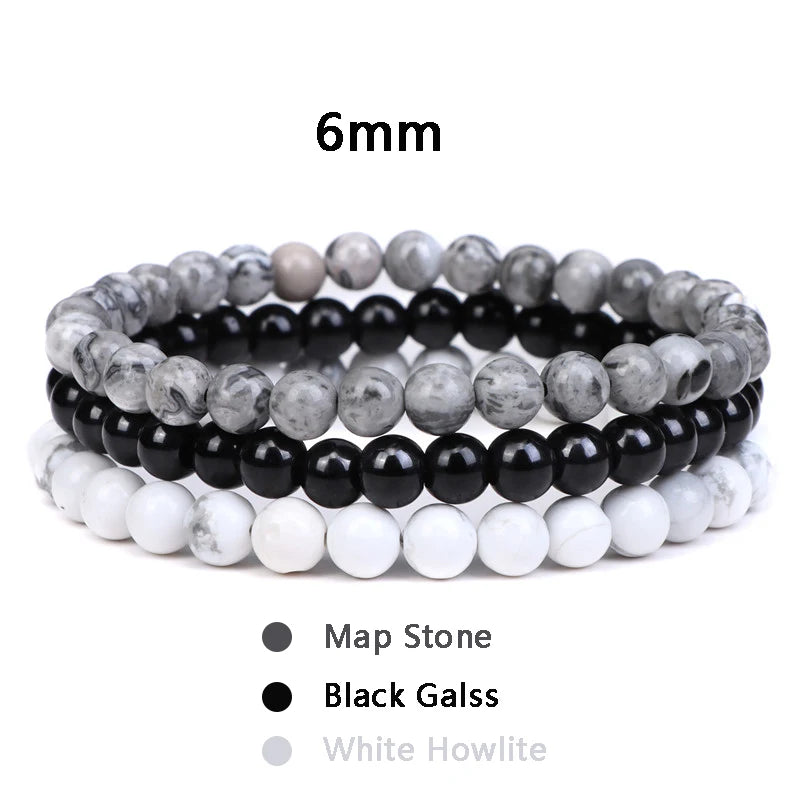 Bracciale di Coppia Distanza – Set 3 Pietre Naturali