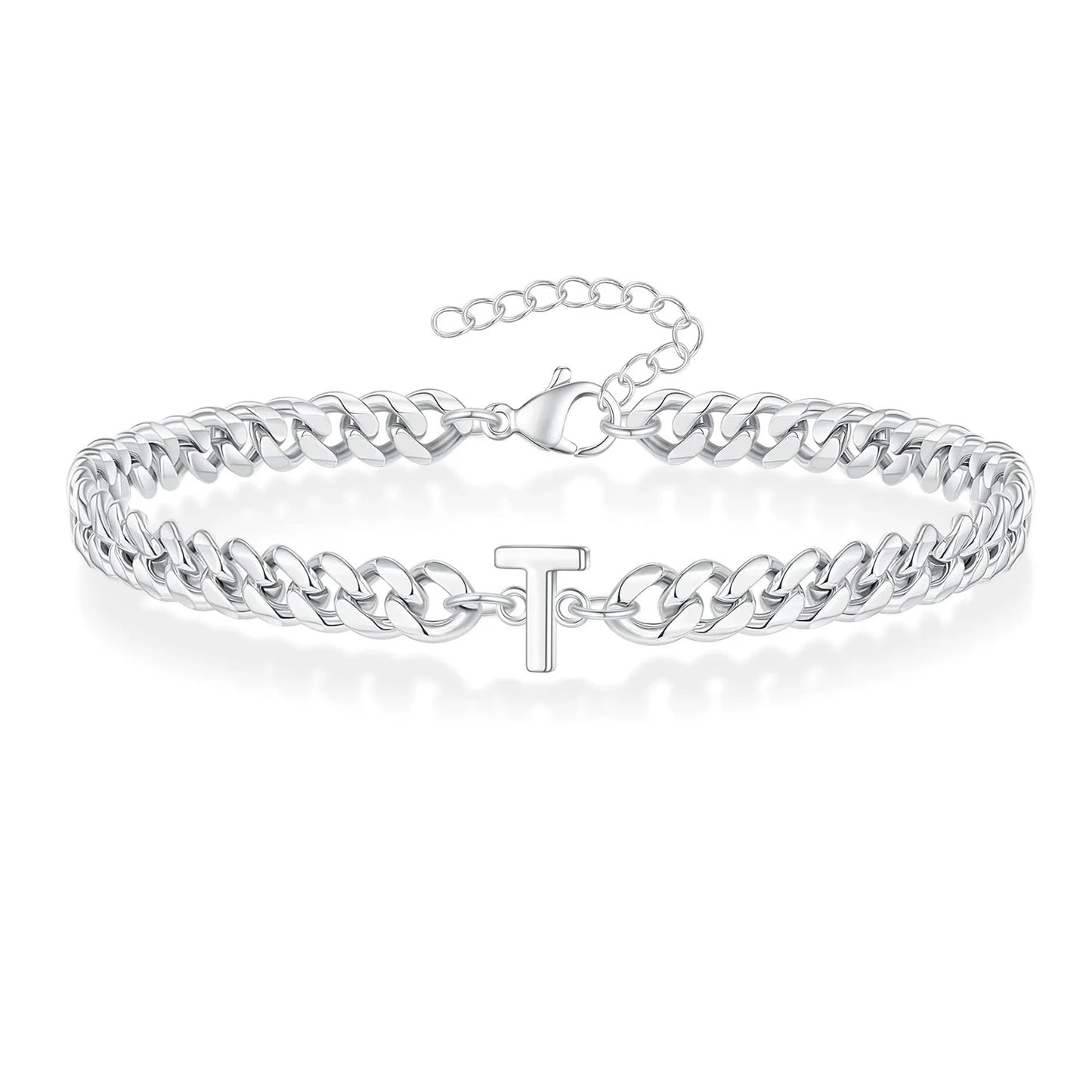 Bracciale Cuban Chain con Iniziale – Acciaio Inossidabile A-Z
